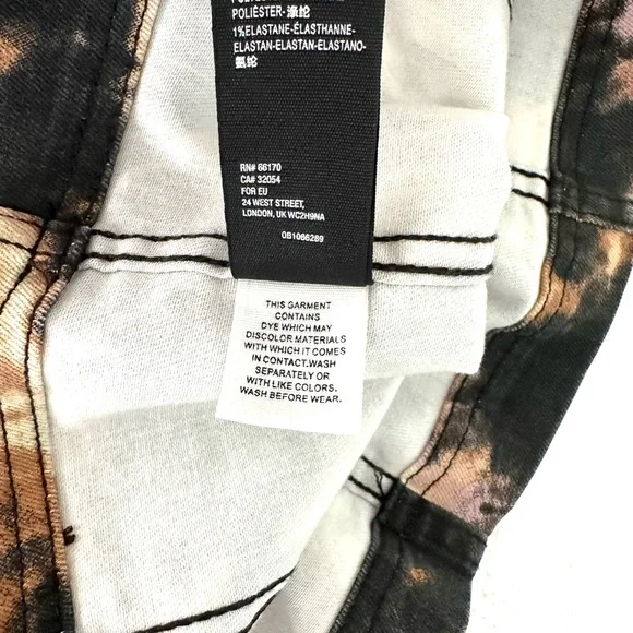 FREE PEOPLE NWT Tie Dye Zipper Back Mini Skirt Sz 4 - Picture 9 of 10